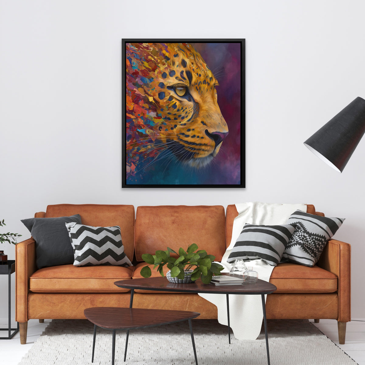 Snow Leopard Amber — Snow Leopard Amber Orange Couch 147