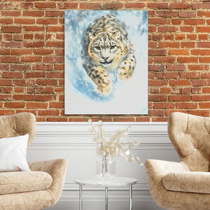 Snow Leopard’s Charge - Luxury Wall Art