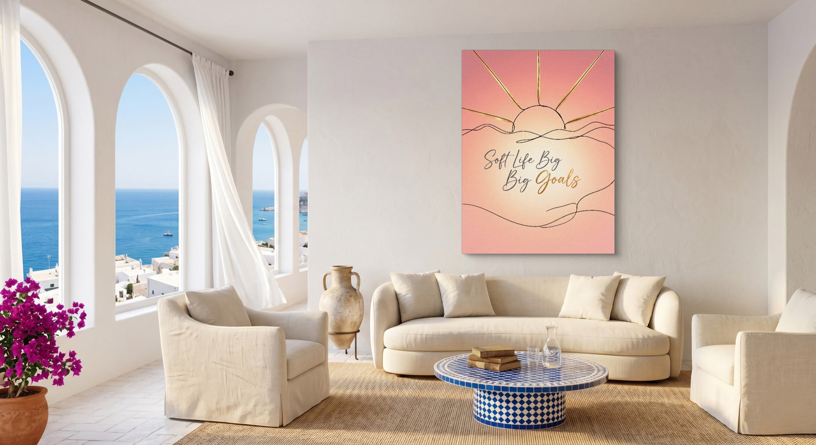 Soft Golden Sunrise — soft golden sunrise white studio framed black