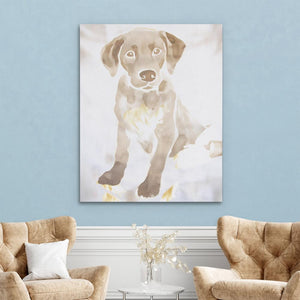 Soft Watercolor Puppy - Luxury Wall Art
