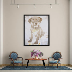 Soft Watercolor Puppy - Luxury Wall Art