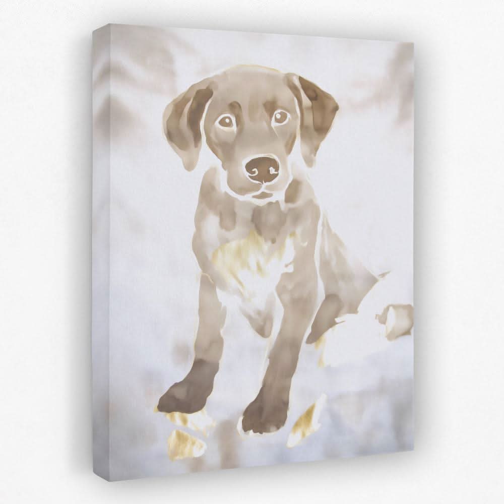 Soft Watercolor Puppy - Baby Animal Canvas Wall Art