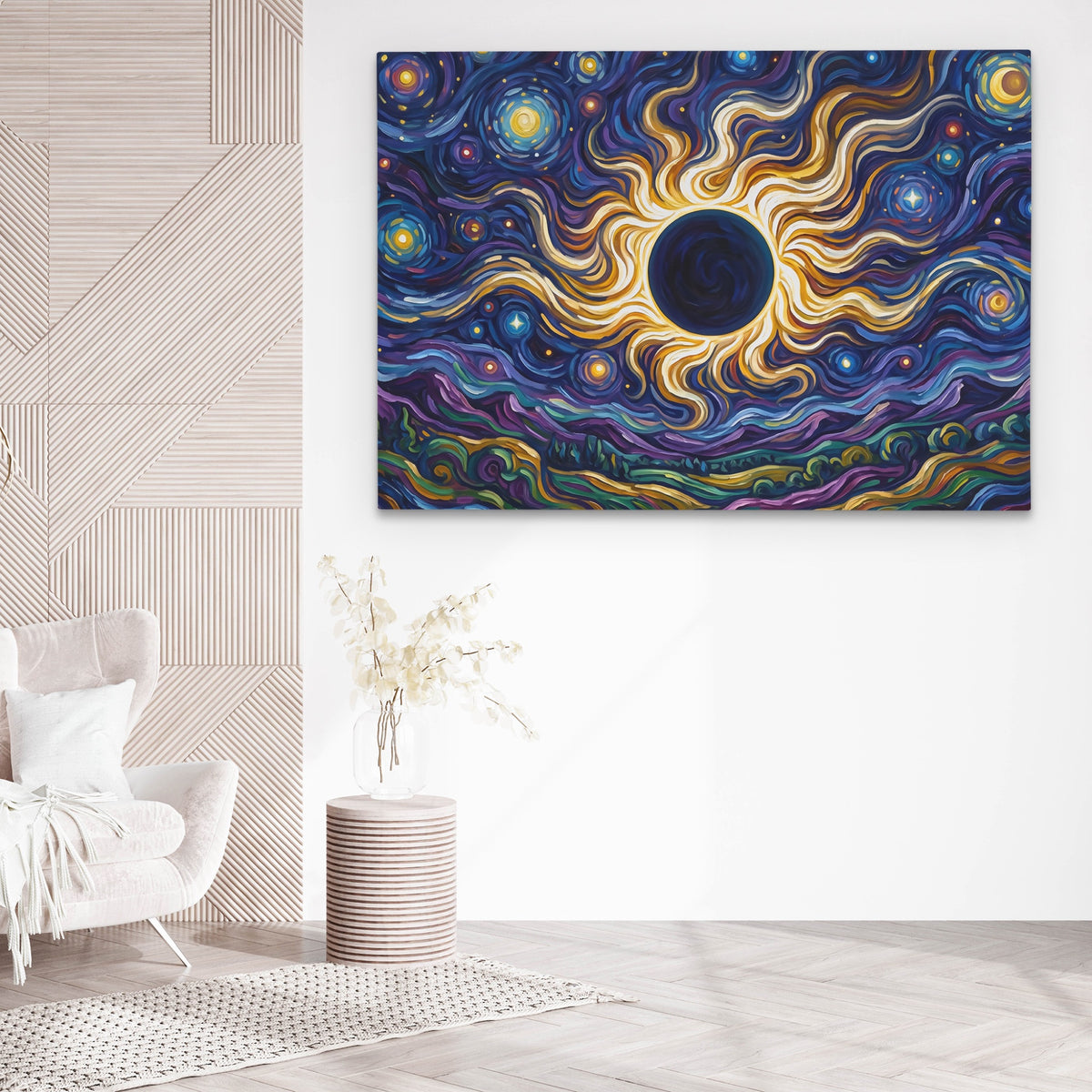 Solar Flare Cosmos — Solar Flare Cosmos white chair wall land 221
