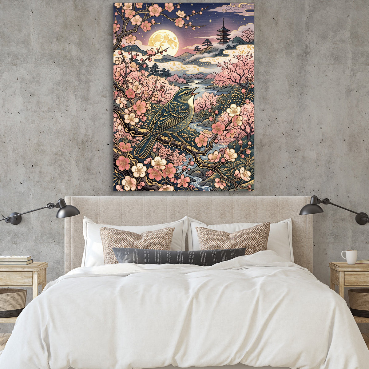Songbird Sakura Moon — songbird sakura moon sq bedroom cement wall 1port flush print