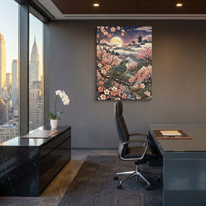 Songbird Sakura Moon — songbird sakura moon sq office view 1port flush print