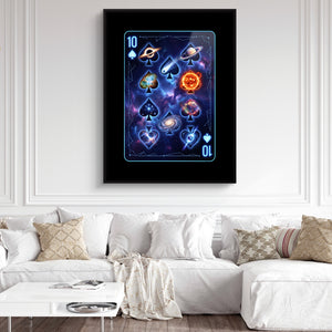 Space 10 Spades Card — space 10 spades card sq white couch and wall 1port framed black