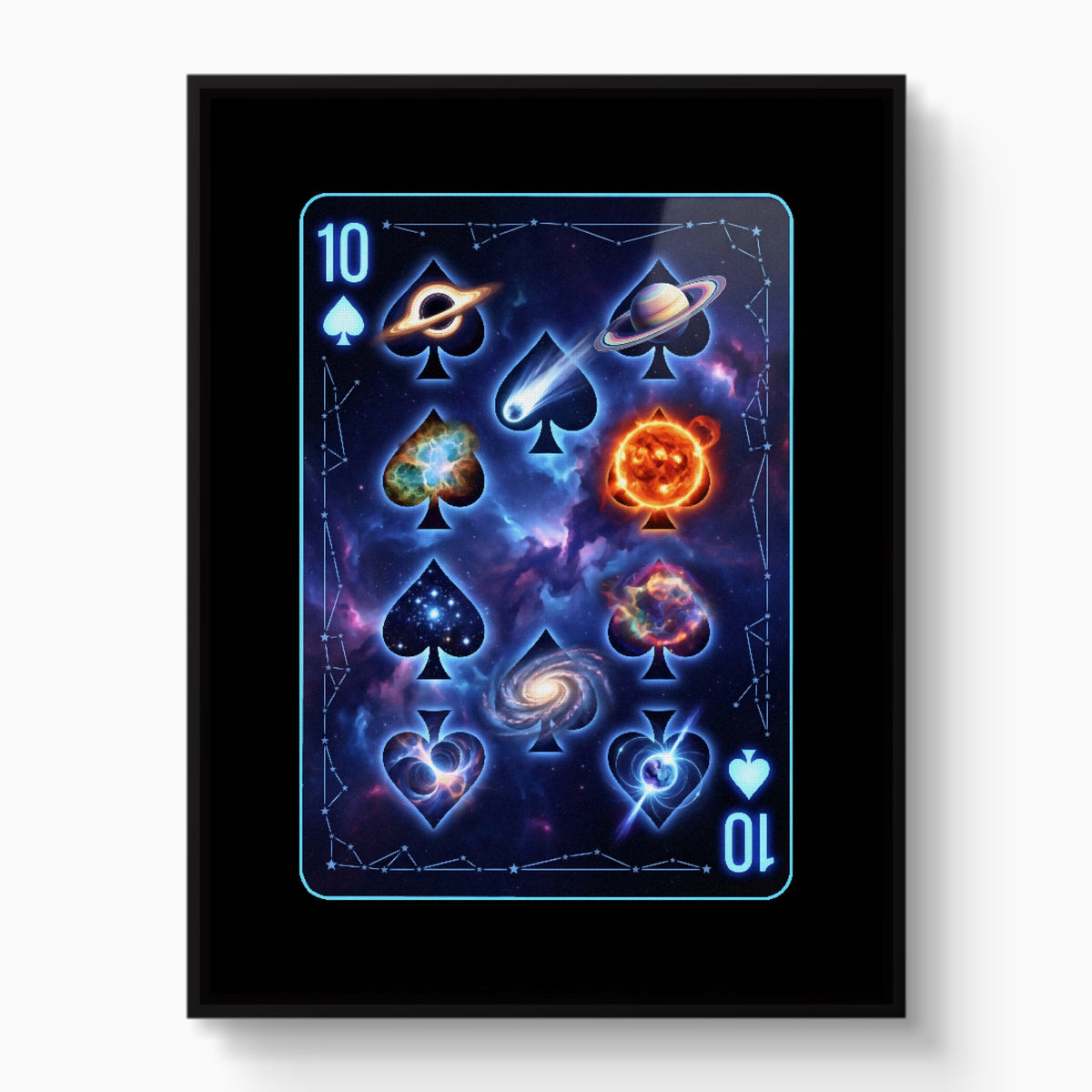 Space 10 Spades Card — space 10 spades card white studio framed black
