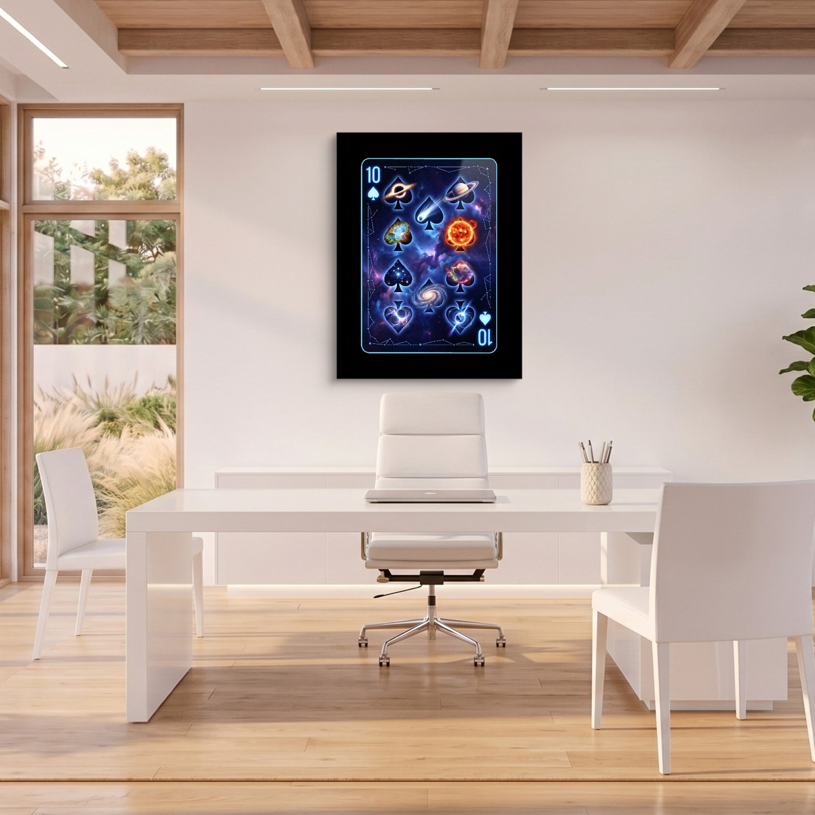 Space 10 Spades Card — space 10 spades card white studio framed black