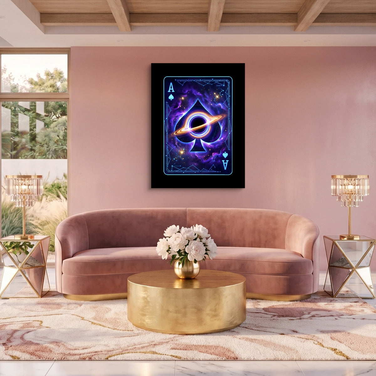 Space Ace Spades Card — space ace spades card sq pink pleasure 1port flush print