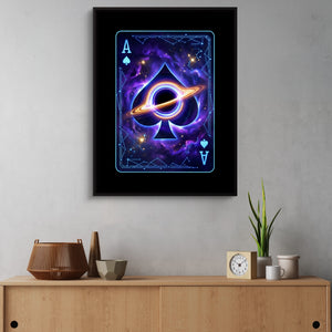 Space Ace Spades Card — space ace spades card sq land cactus wall 1port framed black