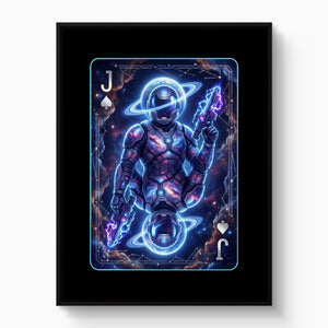 Space Jack Spades Card — space jack spades card white studio framed black