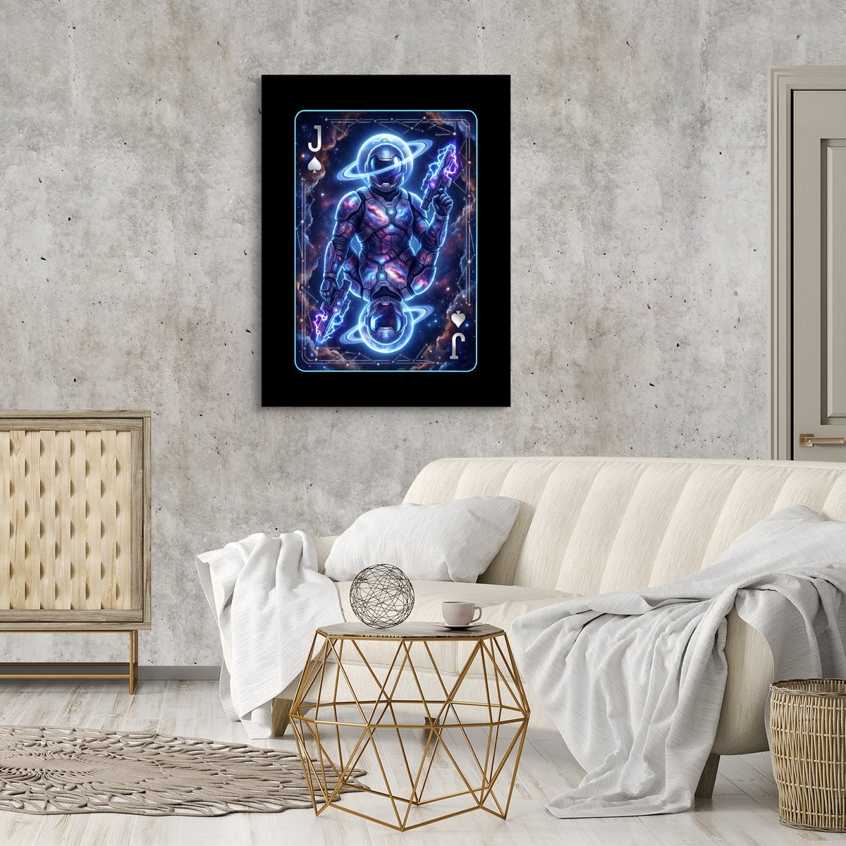 Space Jack Spades Card — space jack spades card sq cement wall luxury room 1port flush print