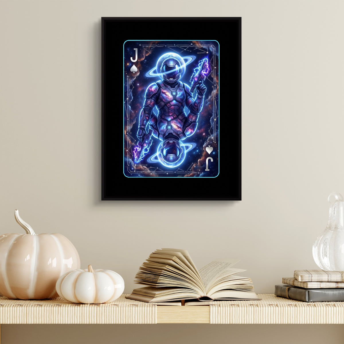 Space Jack Spades Card — space jack spades card sq halloween wall 2 1port framed black