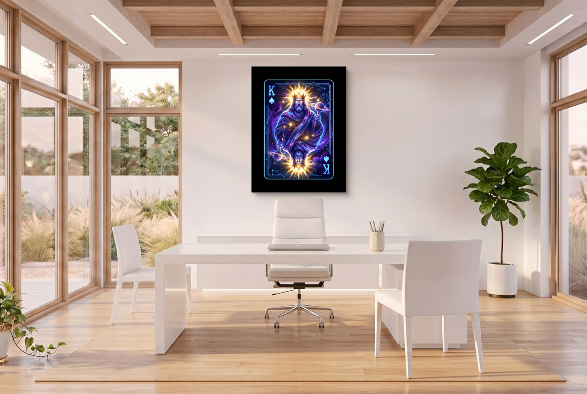 Space King Spades Card — space king spades card office space with desk 3 1port flush print