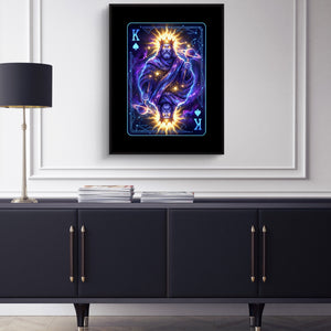 Space King Spades Card — space king spades card sq blue cabinet 1port framed black
