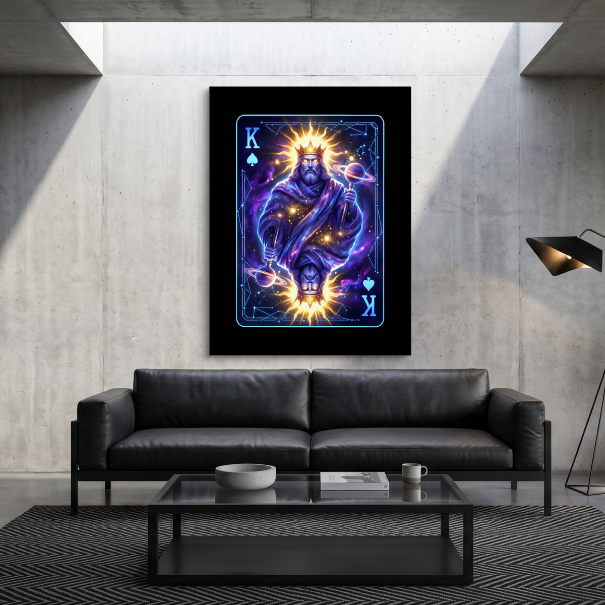 Space King Spades Card — space king spades card sq grey luxury 1port flush print