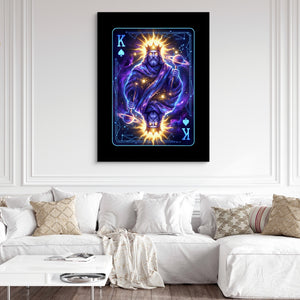 Space King Spades Card — space king spades card sq white couch and wall 1port flush print