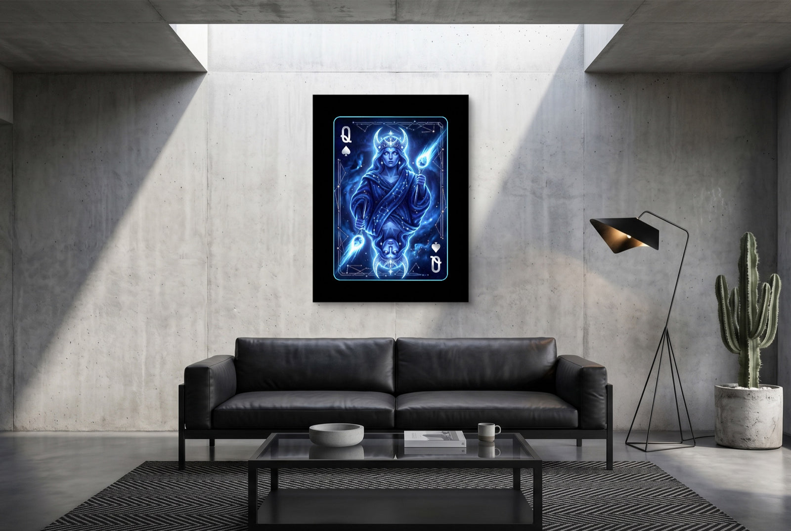 Space Queen Spades Card — space queen spades card white studio framed black