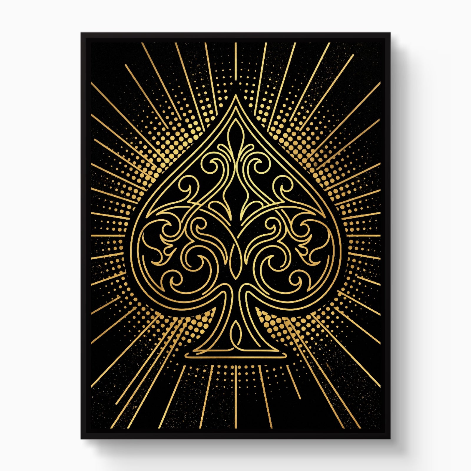 Spade Golden Radiance — spade golden radiance white studio framed black