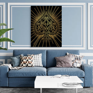 Spade Golden Radiance — spade golden radiance sq blue room and walls 1port flush print