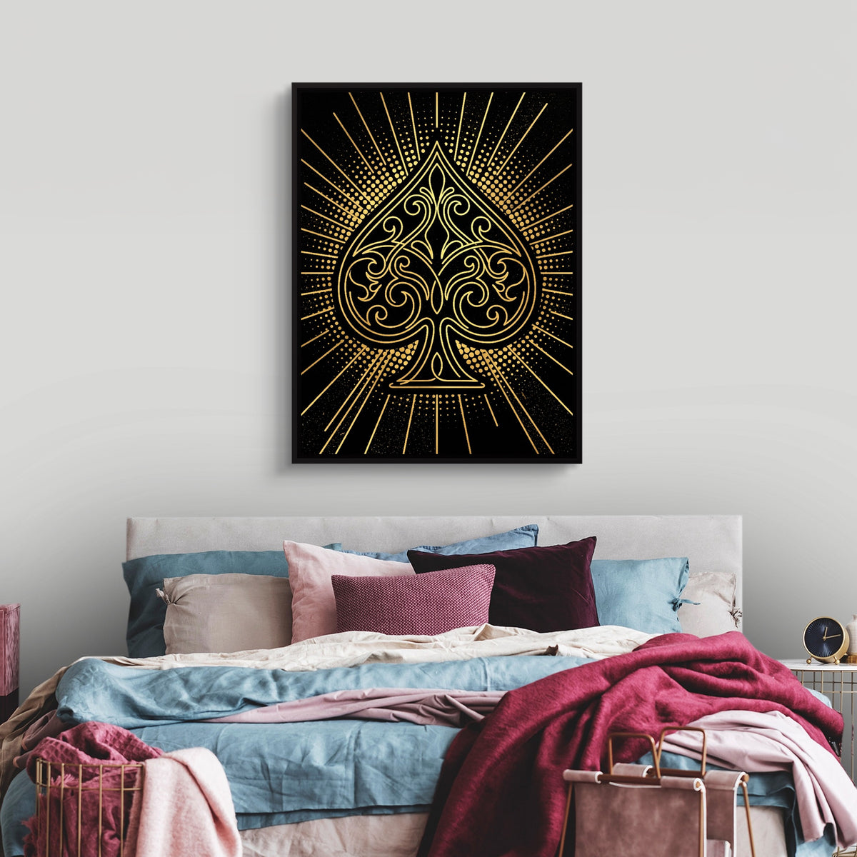 Spade Golden Radiance — spade golden radiance sq luxury bedroom 1port framed black