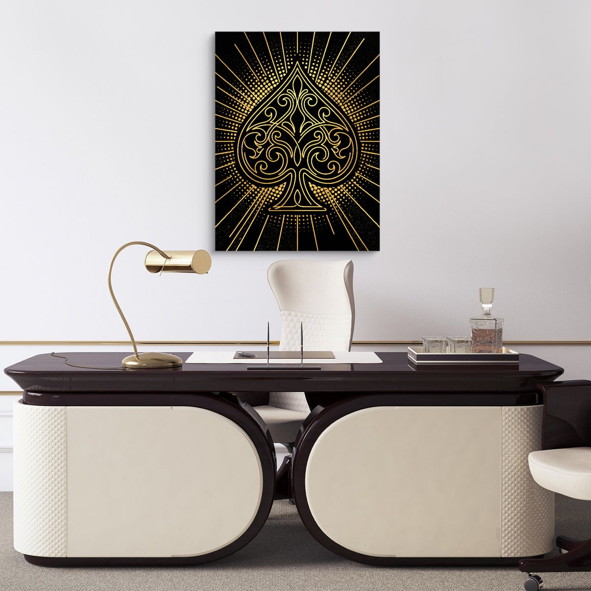 Spade Golden Radiance — spade golden radiance sq luxury office desk 1port flush print