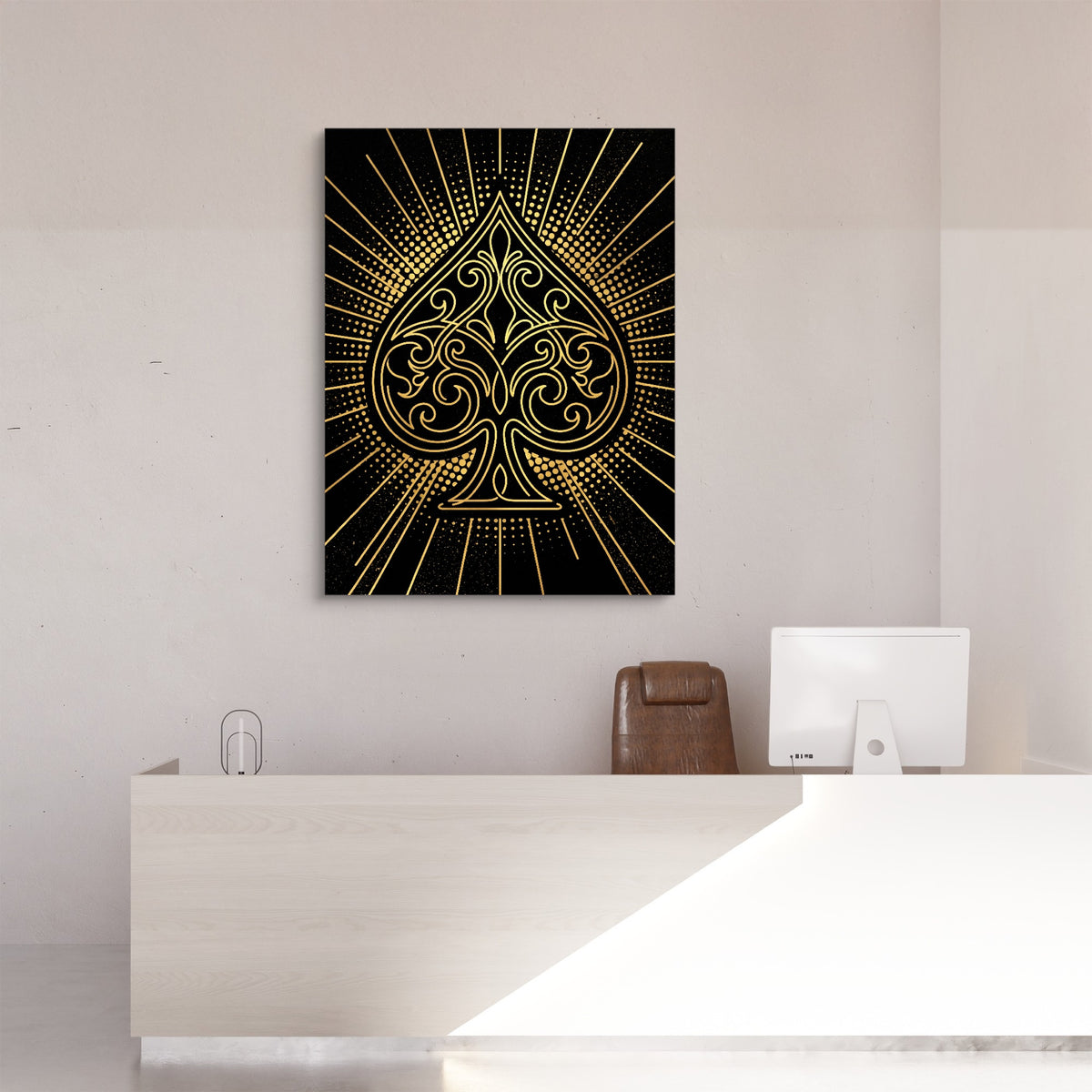Spade Golden Radiance — spade golden radiance sq reception desk 1port flush print