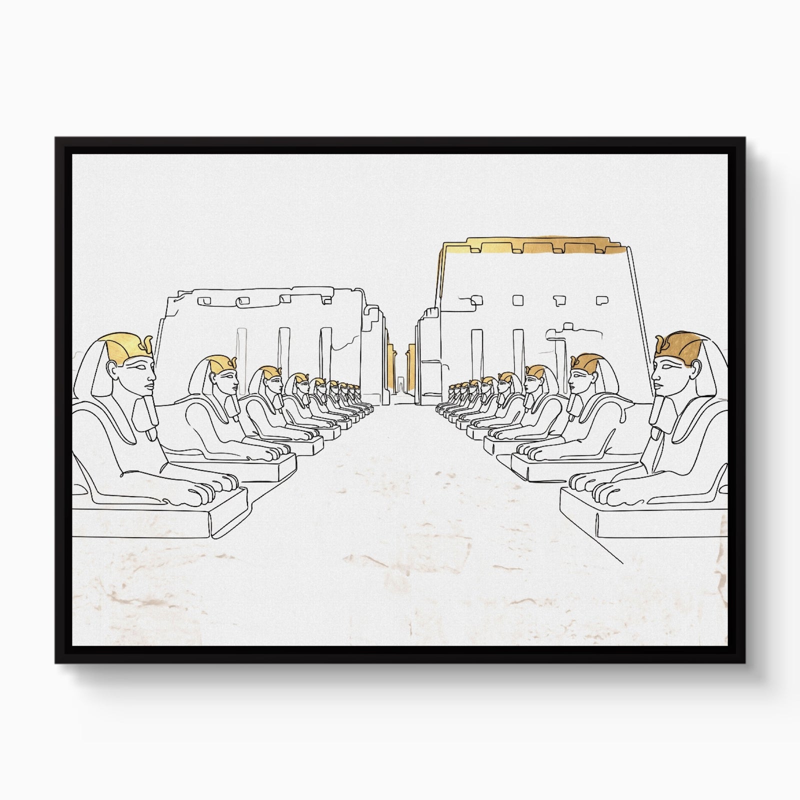 Sphinxes Temple Avenue — sphinxes temple avenue white studio framed black