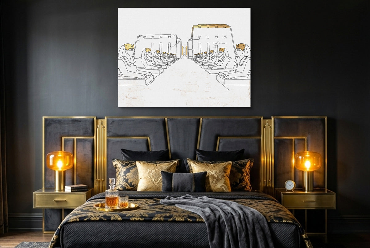 Sphinxes Temple Avenue — sphinxes temple avenue bedroom with window 2 1land flush print