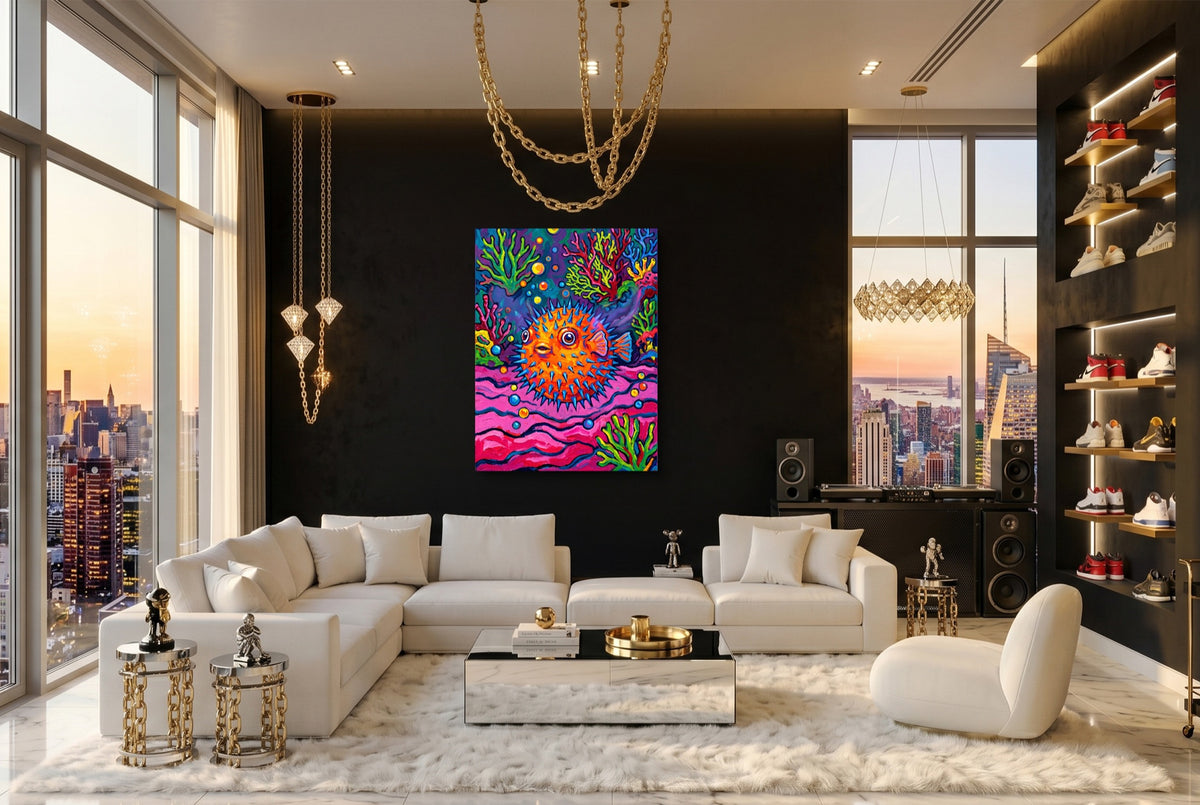 Spiny Ocean Orb — spiny ocean orb modern living room interior 2 1port flush print