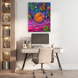 Spiny Ocean Orb — spiny ocean orb sq beige office 1port flush print