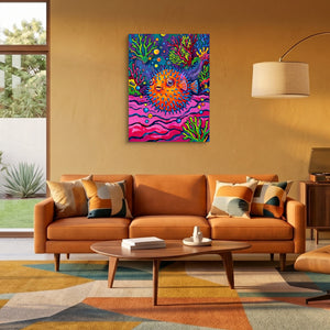 Spiny Ocean Orb — spiny ocean orb sq orange room 2 1port flush print