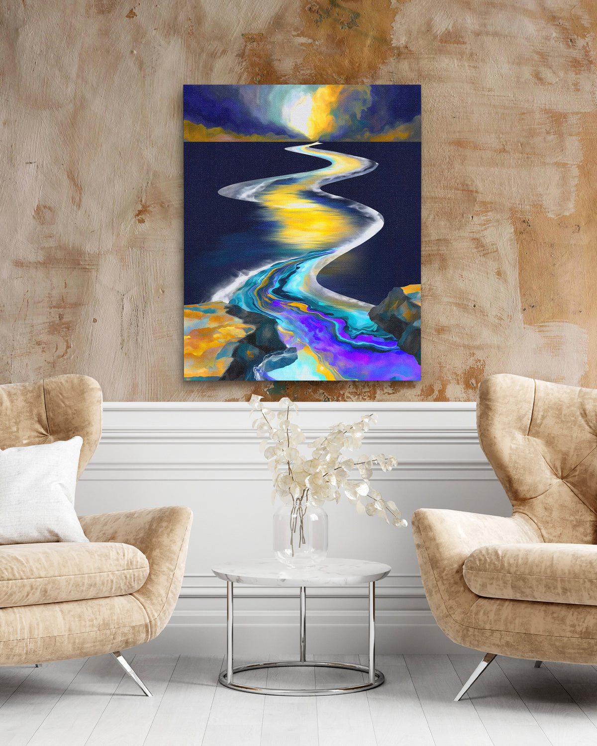 Spiral River Ascension - Luxury Wall Art