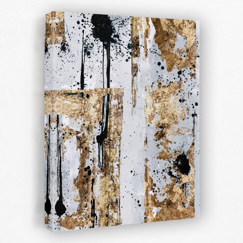 Spots Gold And Black - Luxury Wall Art