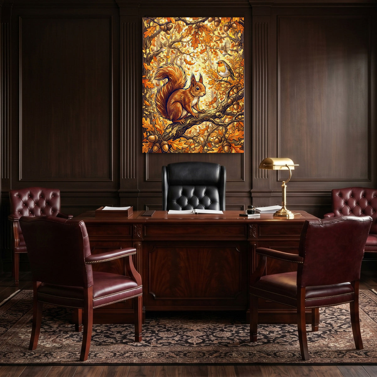 Squirrel Autumn Branch — squirrel autumn branch sq law office 1port flush print