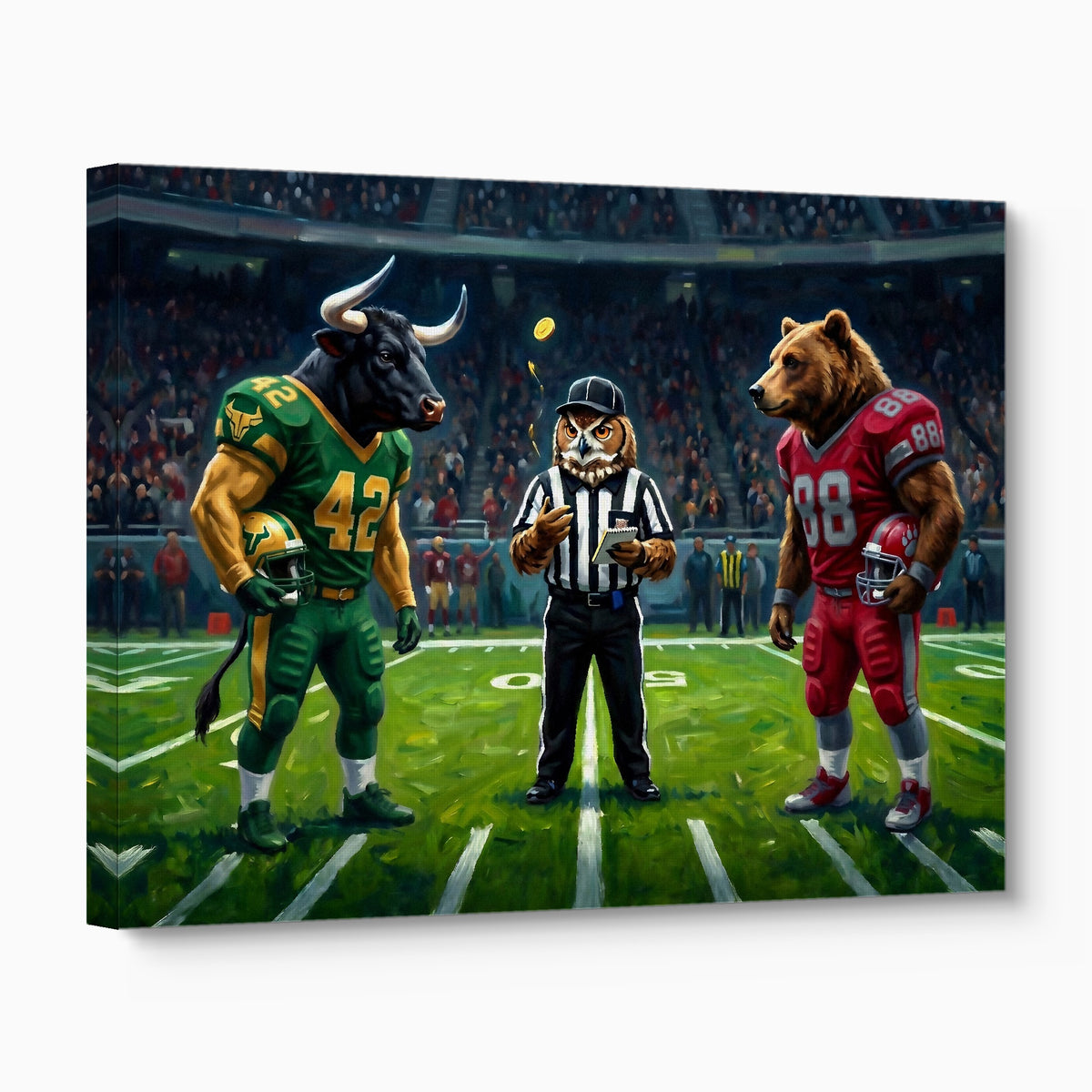 Stadium Referee Showdown — stadium referee showdown angled flush print