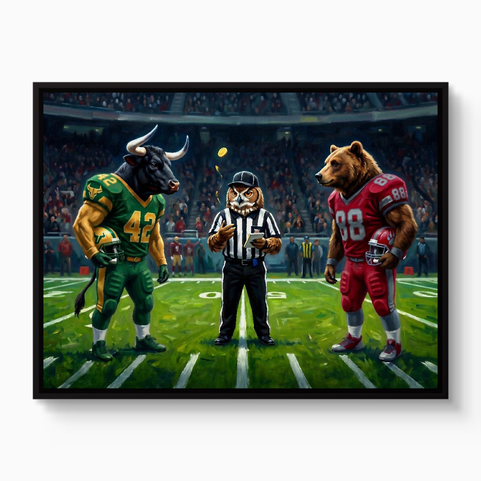 Stadium Referee Showdown — stadium referee showdown white studio framed black