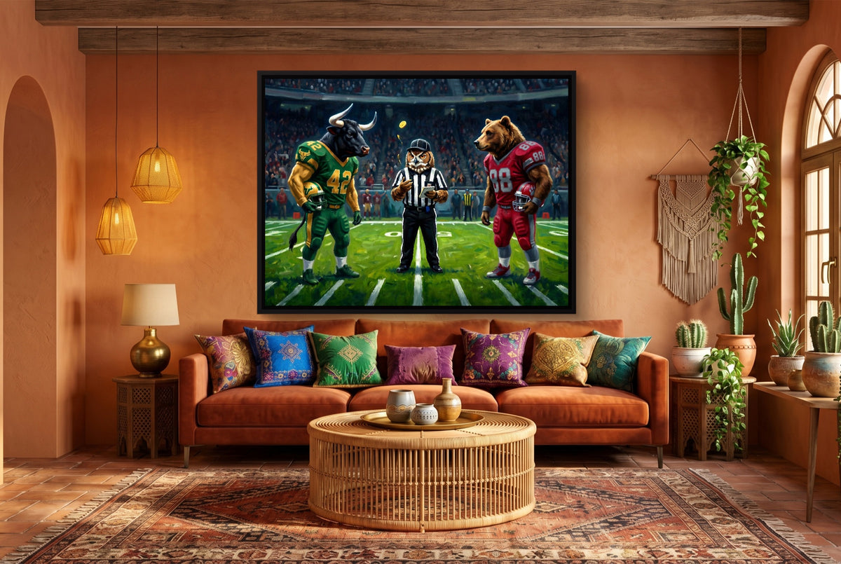 Stadium Referee Showdown — stadium referee showdown living room interior 1land framed black