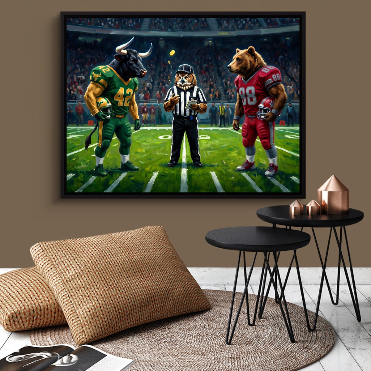Stadium Referee Showdown — stadium referee showdown sq brown wallroom 1land framed black