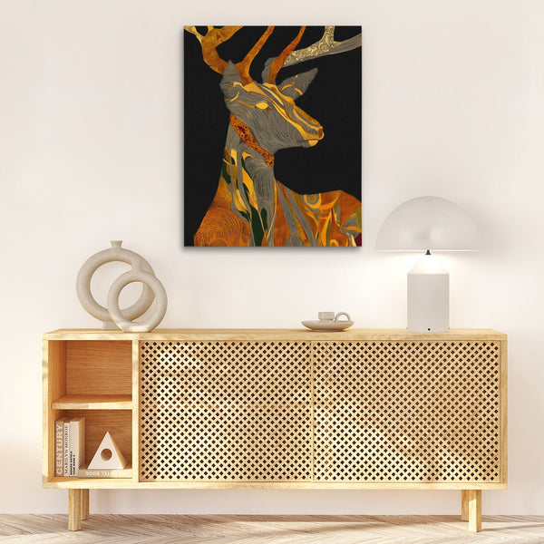 Stag Autumn Fire in a room