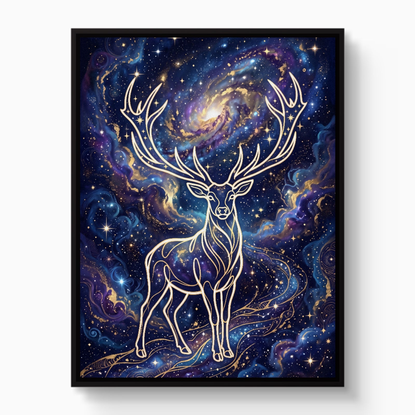 Stag Cosmic Glow — stag cosmic glow white studio framed black