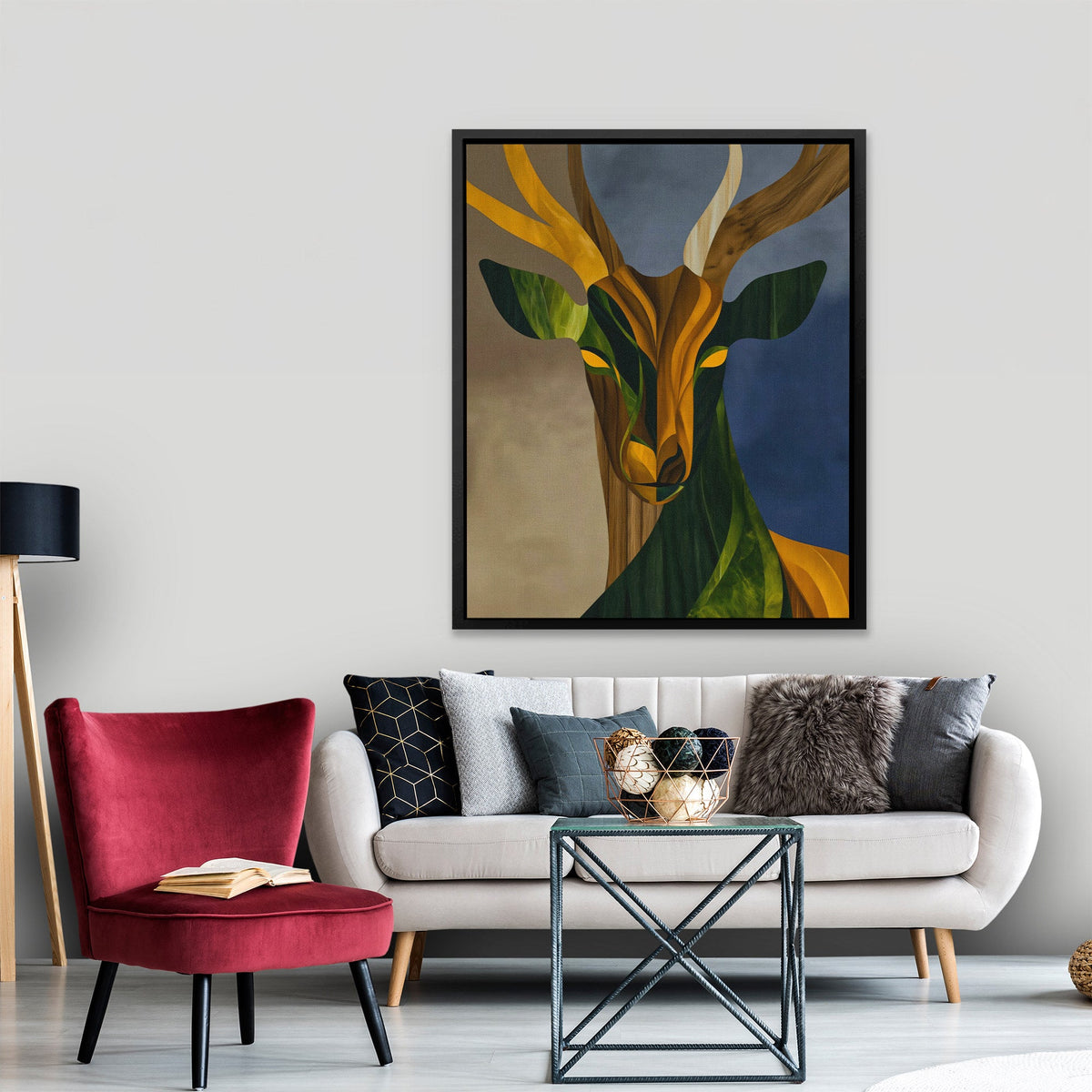 Stag Golden Forest - Luxury Wall Art