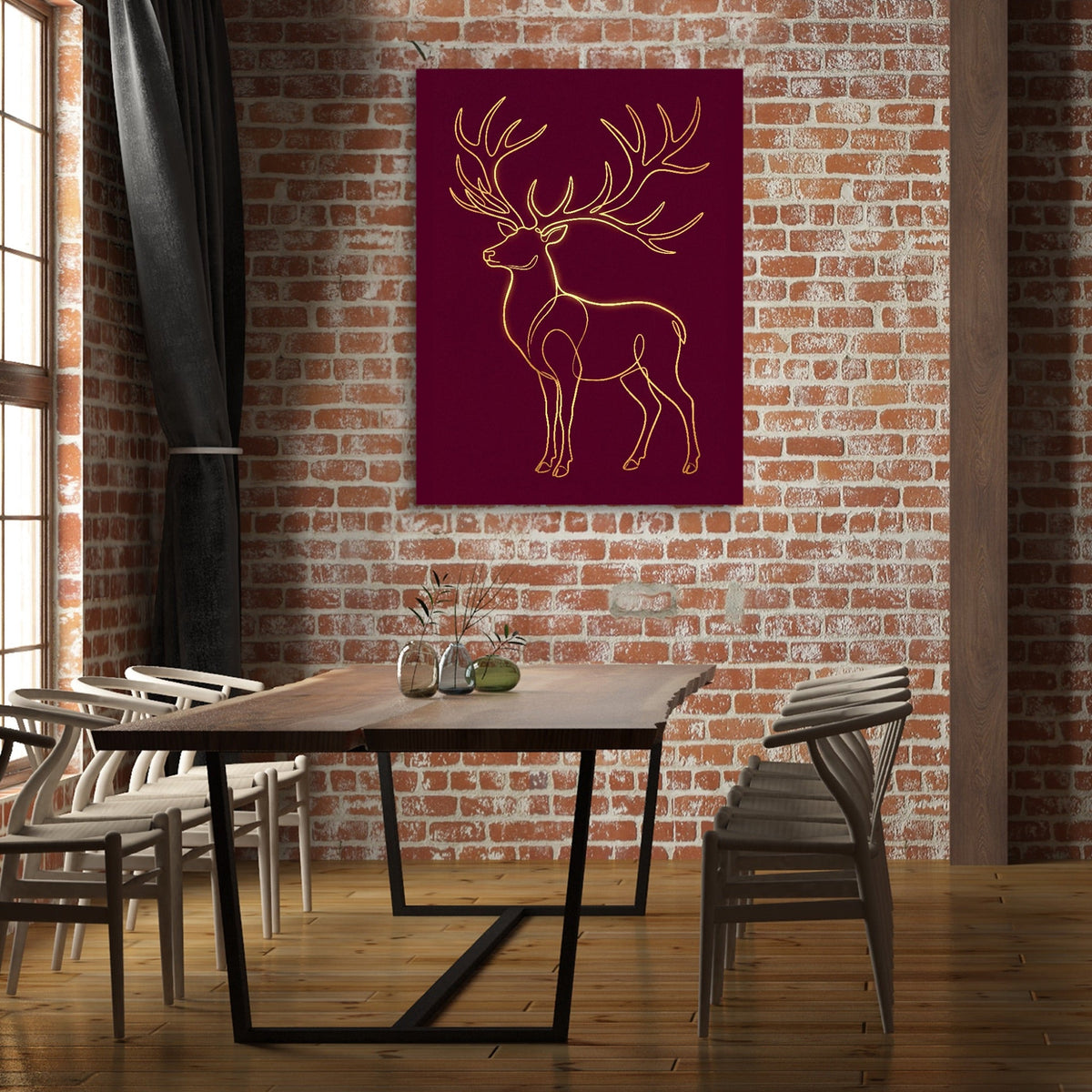Stag Ruby Veins - Luxury Wall Art