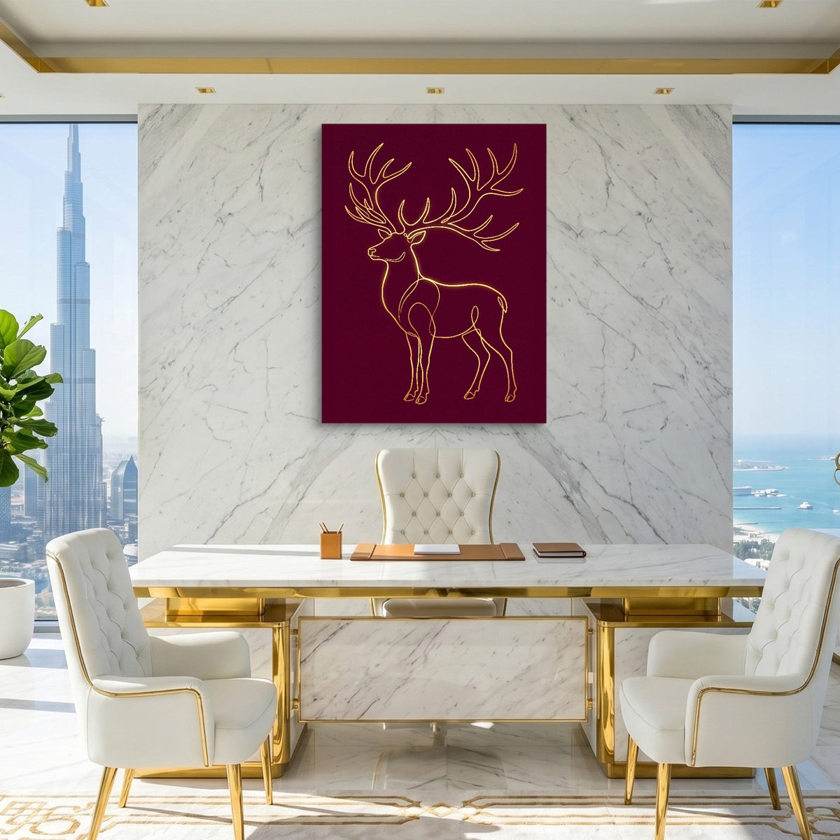 Stag Ruby Veins - Luxury Wall Art
