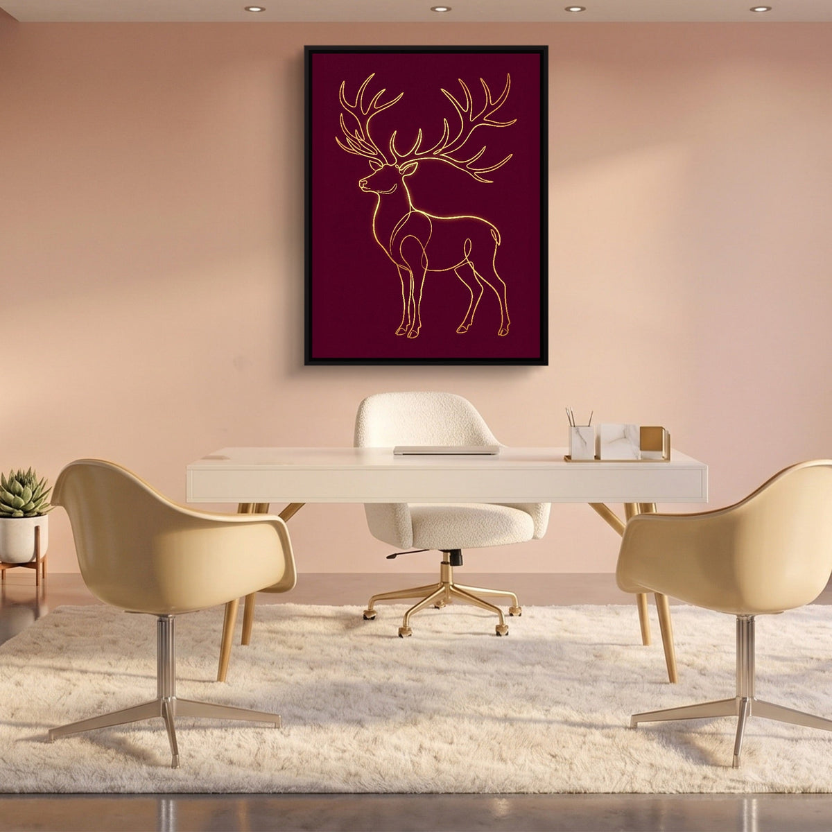 Stag Ruby Veins - Luxury Wall Art