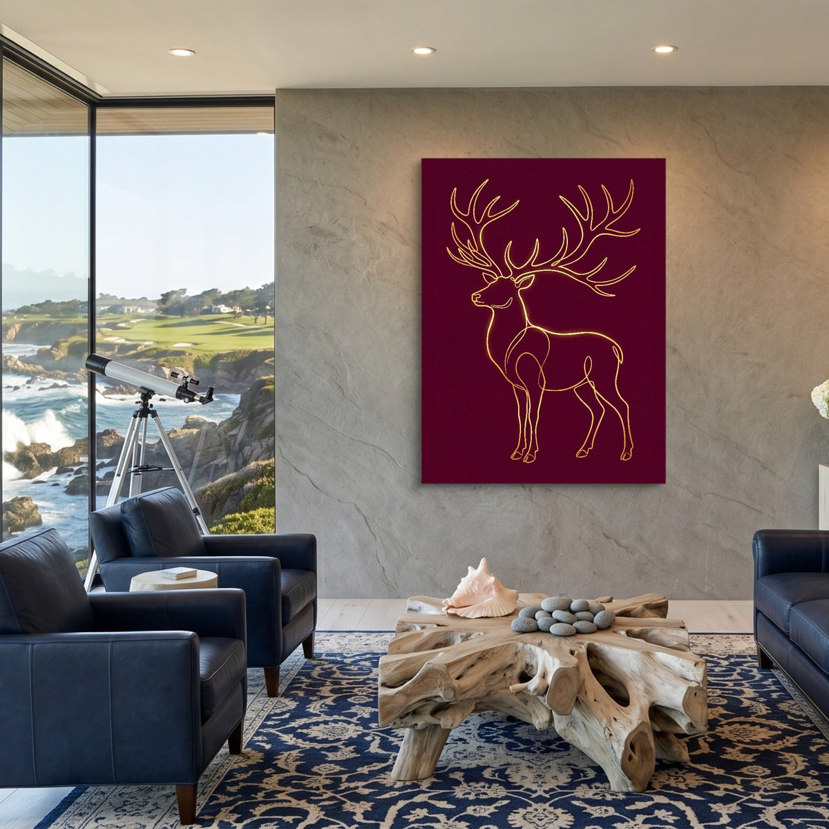 Stag Ruby Veins - Luxury Wall Art