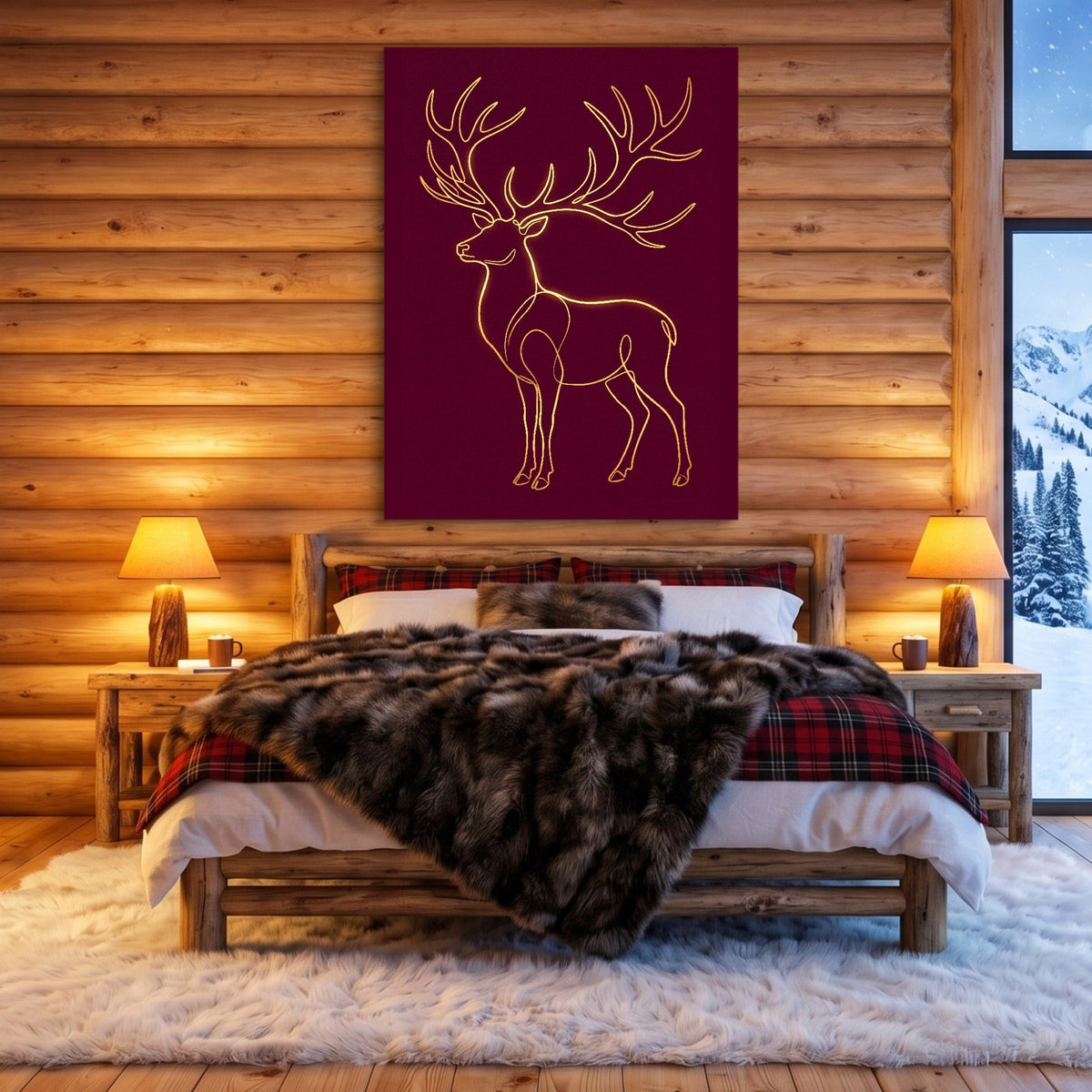 Stag Ruby Veins - Luxury Wall Art