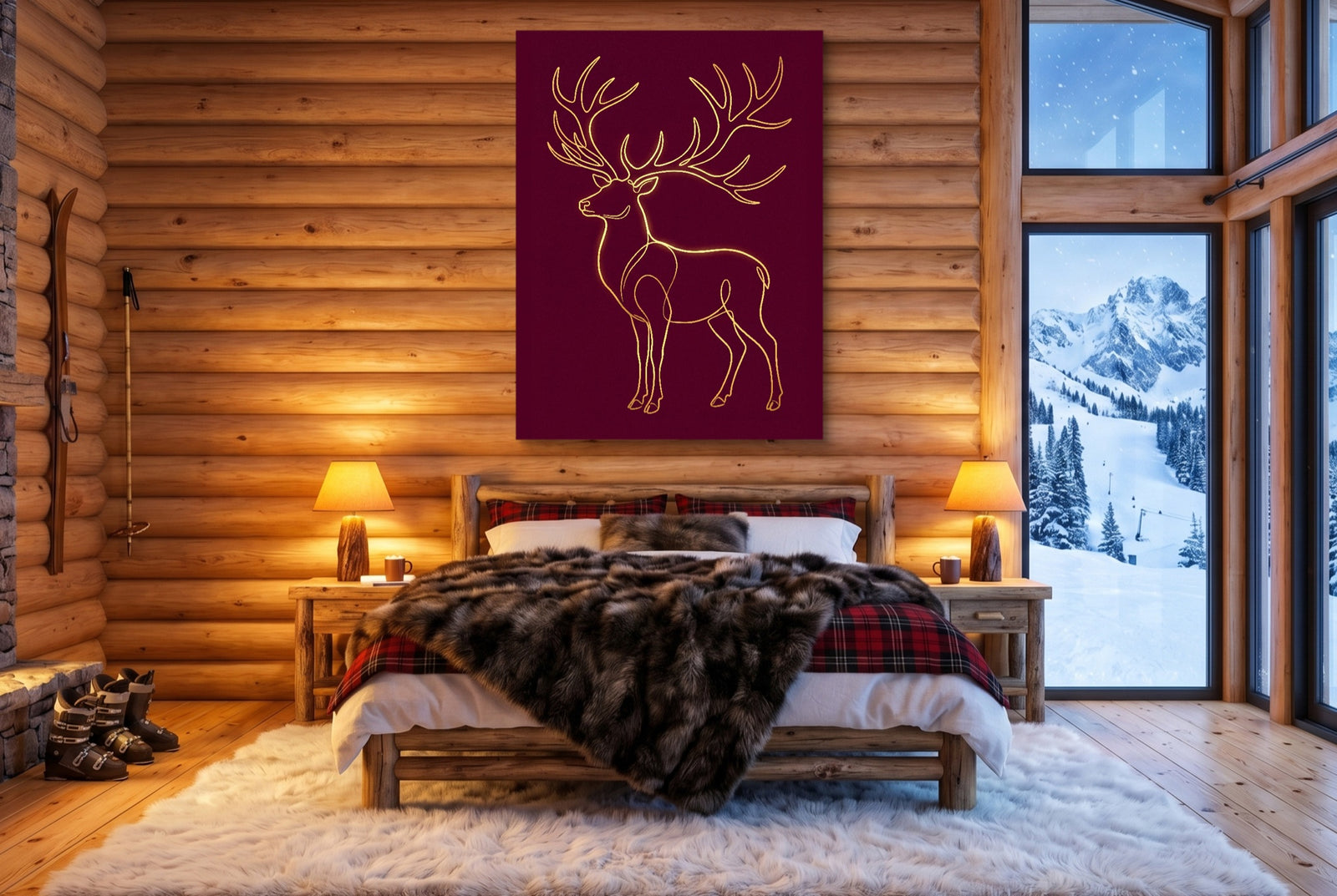 Stag Ruby Veins — stag ruby veins white studio framed black