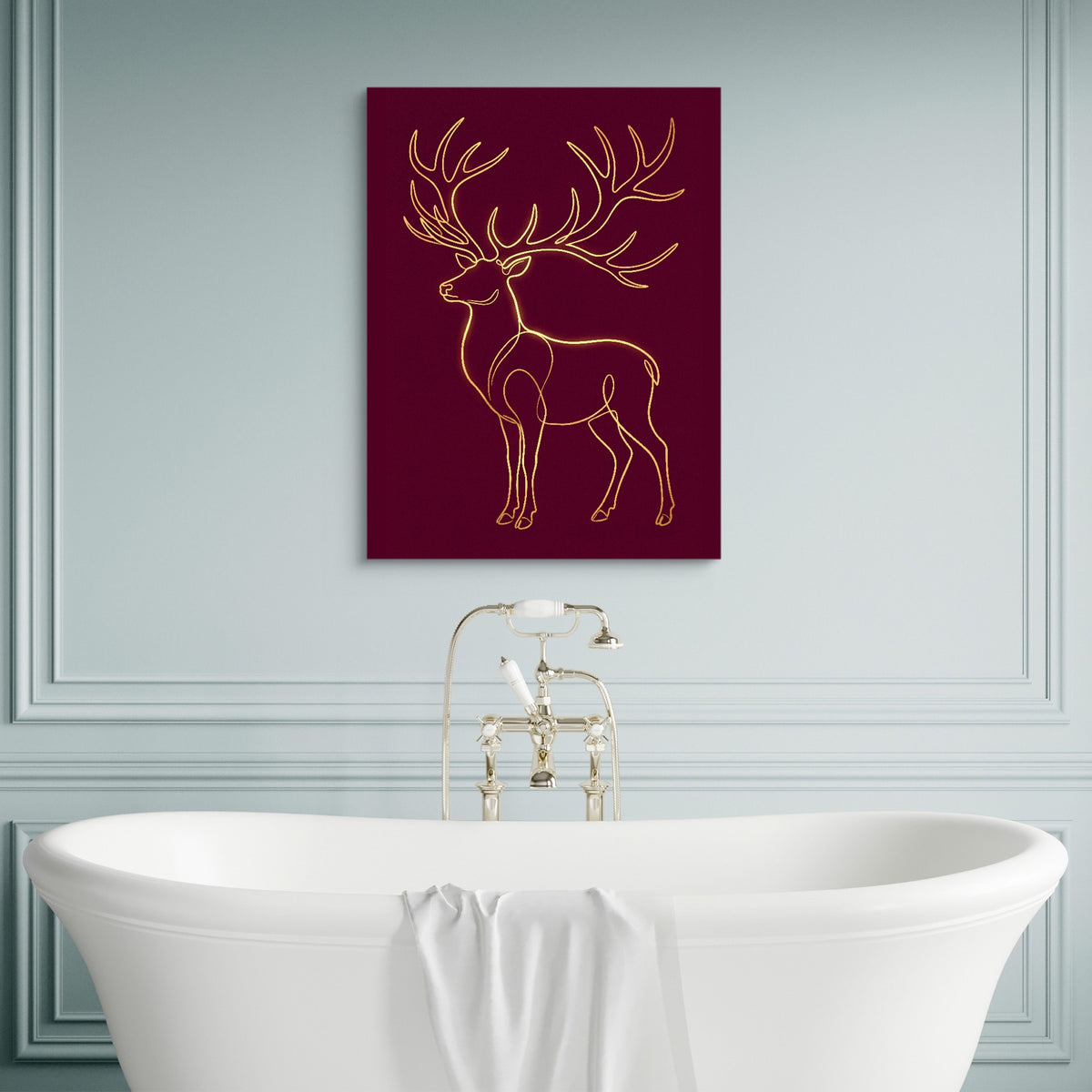 Stag Ruby Veins — stag ruby veins sq luxury bathroom wall 1port flush print