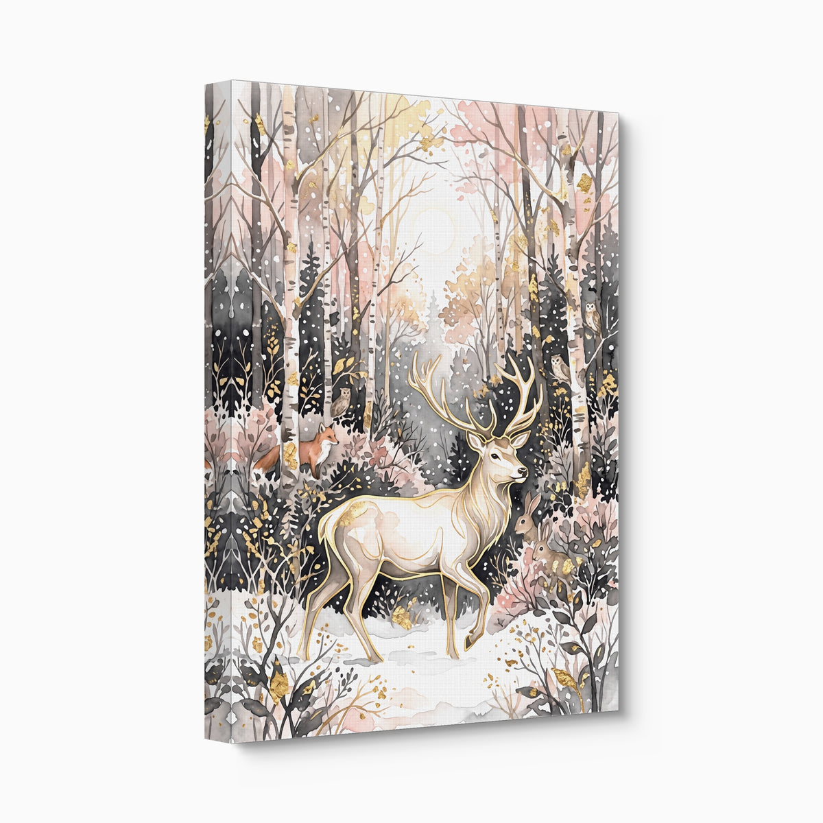 Stag Winter Glow — stag winter glow angled flush print